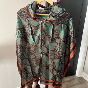 Printed scarf/wrap with hood - O/S - NWOT